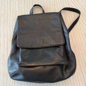 Vintage Redwall Italian  Black Leather Backpack